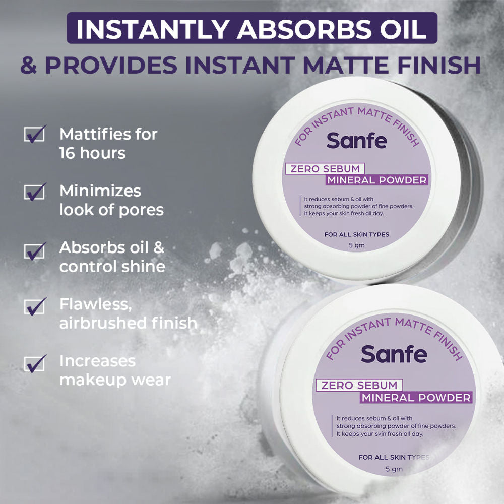 No Sebum Mattifying Loose Powder, Compact For Oily Skin, Oil Control & Makeup Setting