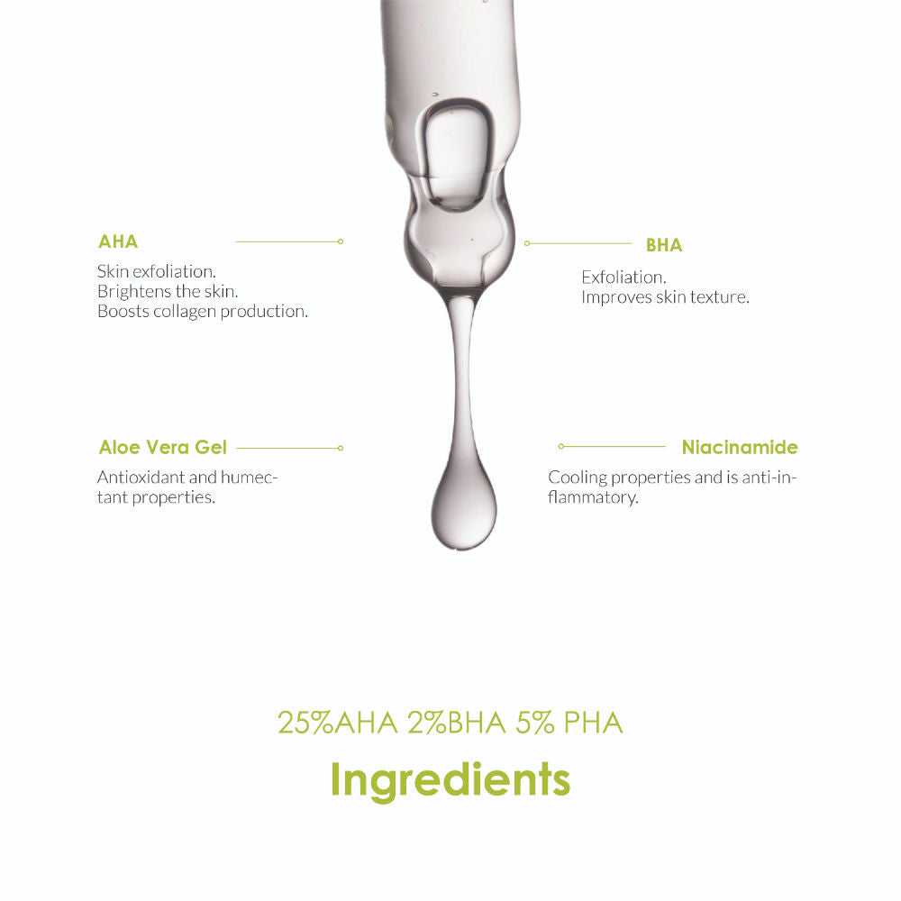 AHA 25% + BHA 2% + PHA 5% & Glycolic Acid 10% (30Ml Each - Pack Of 1)