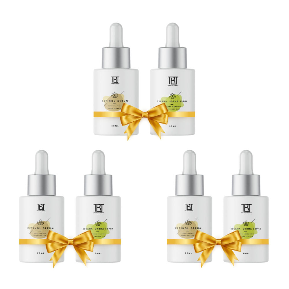 Retinol 0.3% & AHA 25% + BHA 2% + PHA 5% (30Ml Each - Pack Of 1) - 180ml