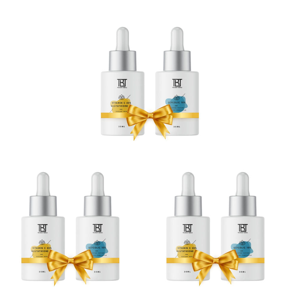 Vitamin C 20% + L-Glutathione 5% & Glycolic Acid 10% (30Ml Each - Pack Of 1) - 180ml