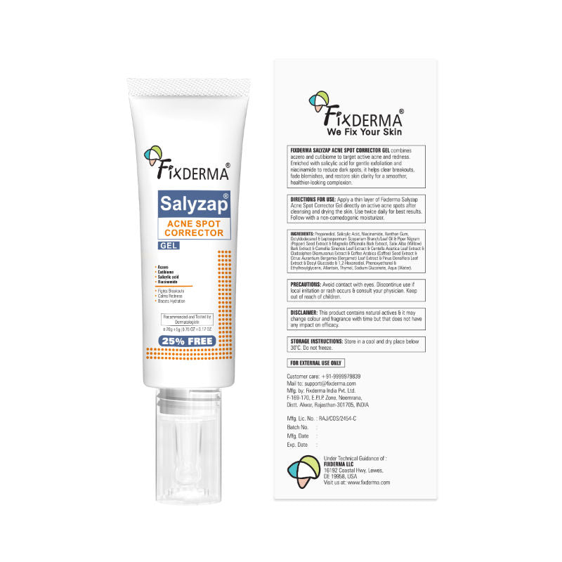 Salyzap 2% Salicylic Acid Acne Spot Corrector Gel with 2% Niacinamide Pimple Remover