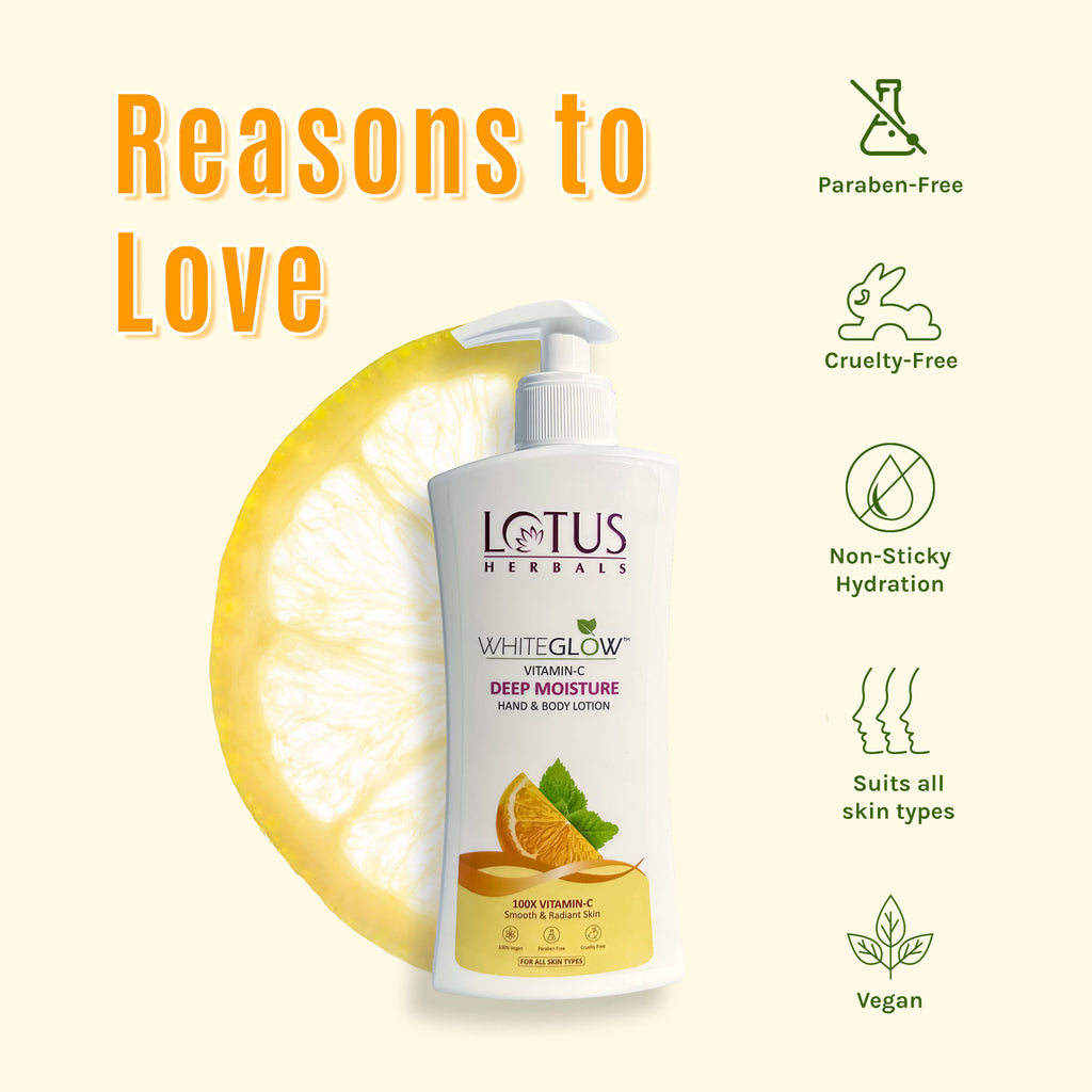 Whiteglow Vitamin C Deep Moisture Hand & Body Lotion Moisturises And Brightens