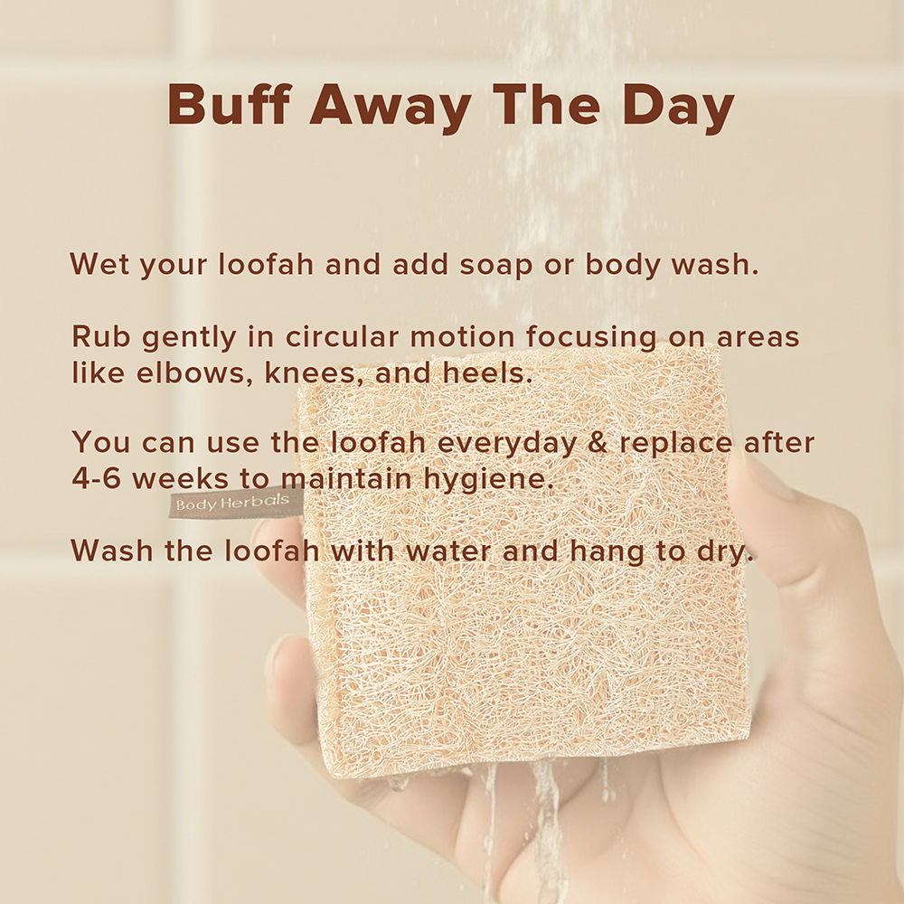 Natural Sun Dried Bath Loofah Square in a Gift Bag Body Scrubber Women & Men