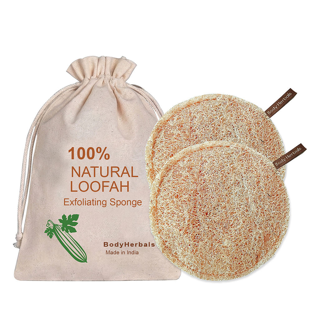 Natural Sun Dried Bath Loofah Round in a Gift Bag Body Scrubber Women & Men
