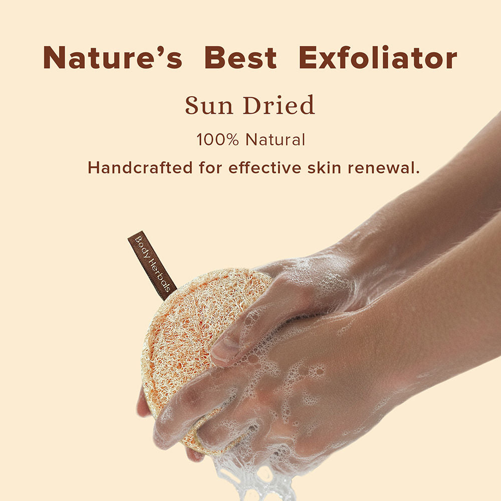 Natural Sun Dried Bath Loofah Round in a Gift Bag Body Scrubber Women & Men