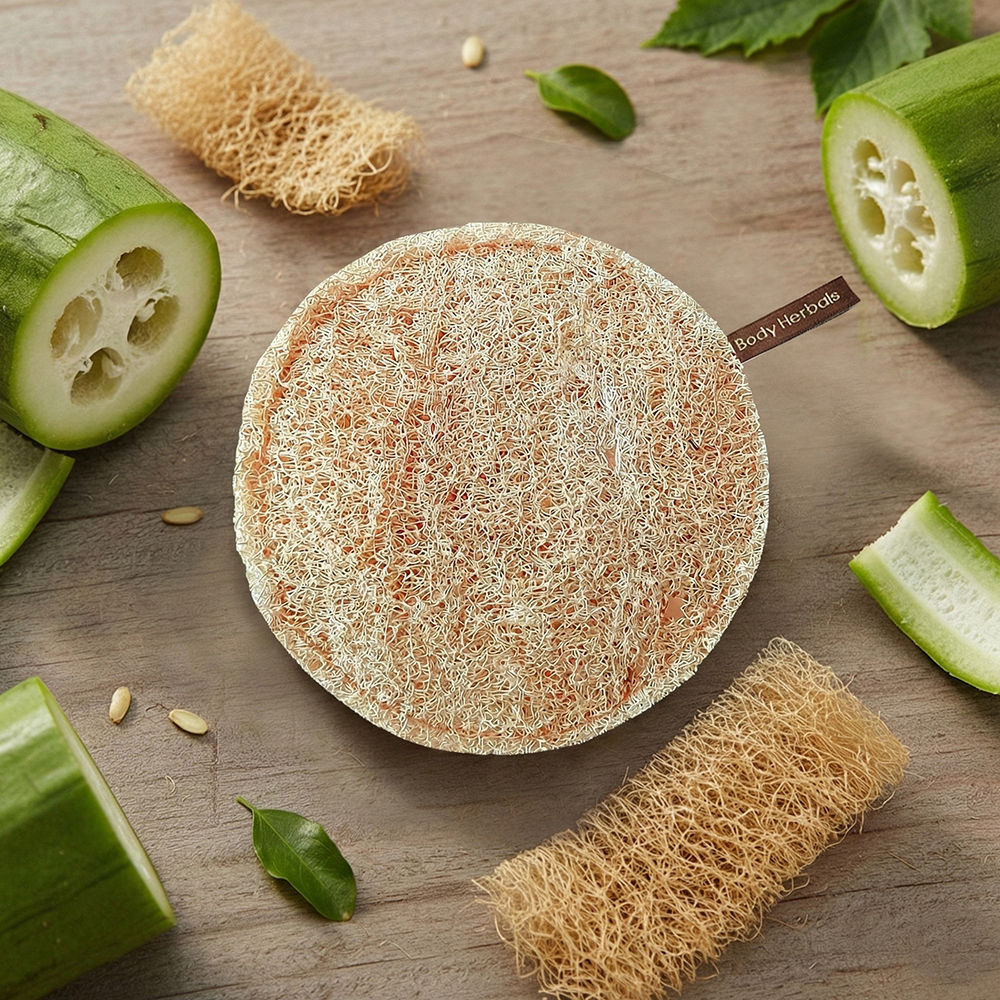 Natural Sun Dried Bath Loofah Round in a Gift Bag Body Scrubber Women & Men