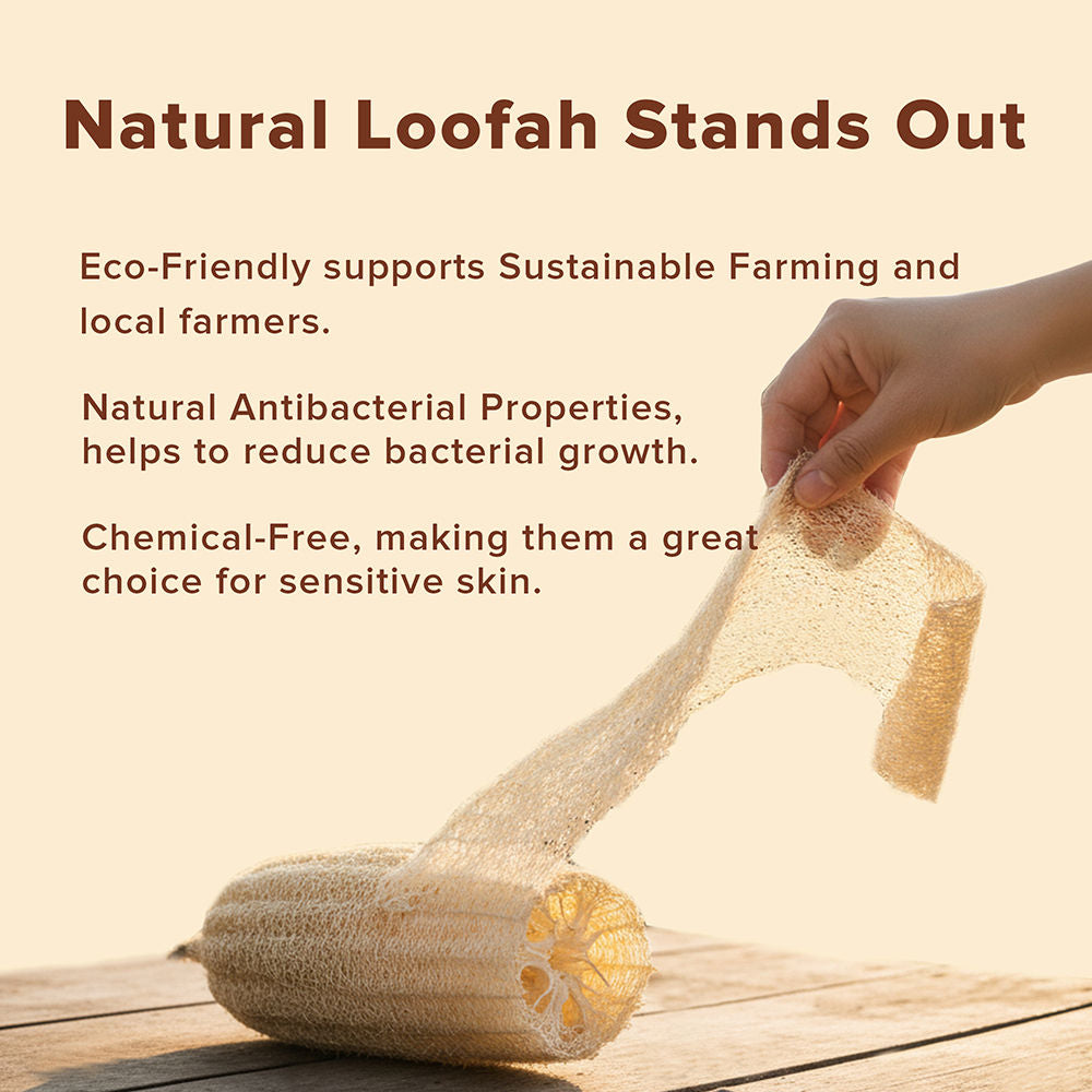 Natural Sun Dried Bath Loofah Rectangular, Oval, & Heart in a Gift Bag Women & Men