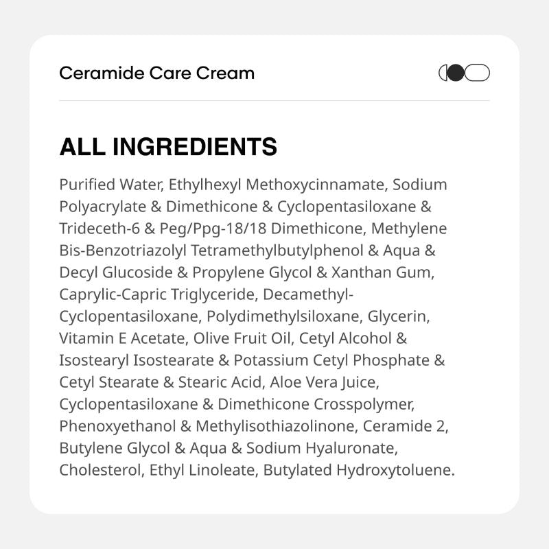 Ceramide Care Cream SPF 40 PA+++ Anti-Aging & Skin Barrier Strengthening Moisturiser