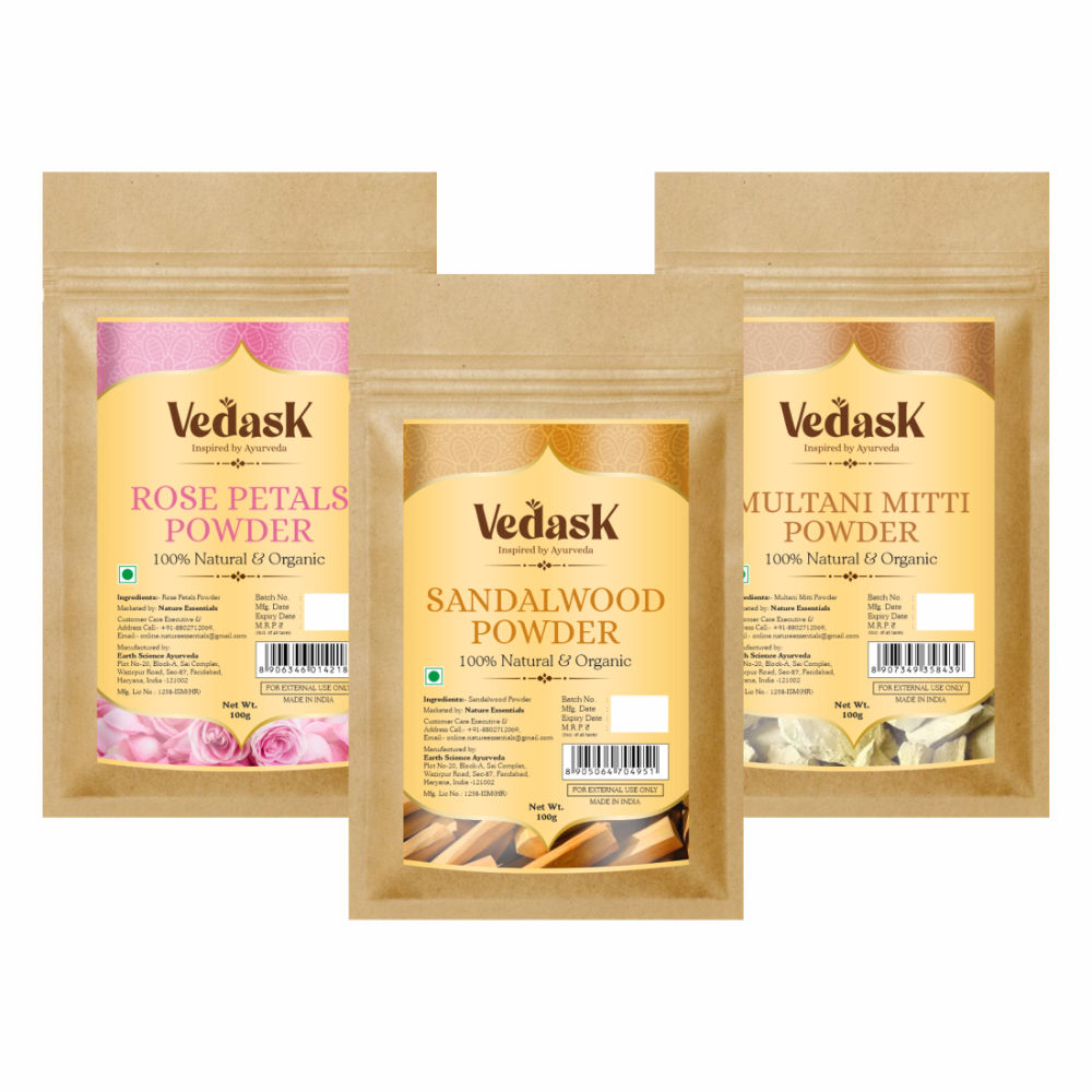 Sandal Wood Powder, Rose & Multani Mitti Powder