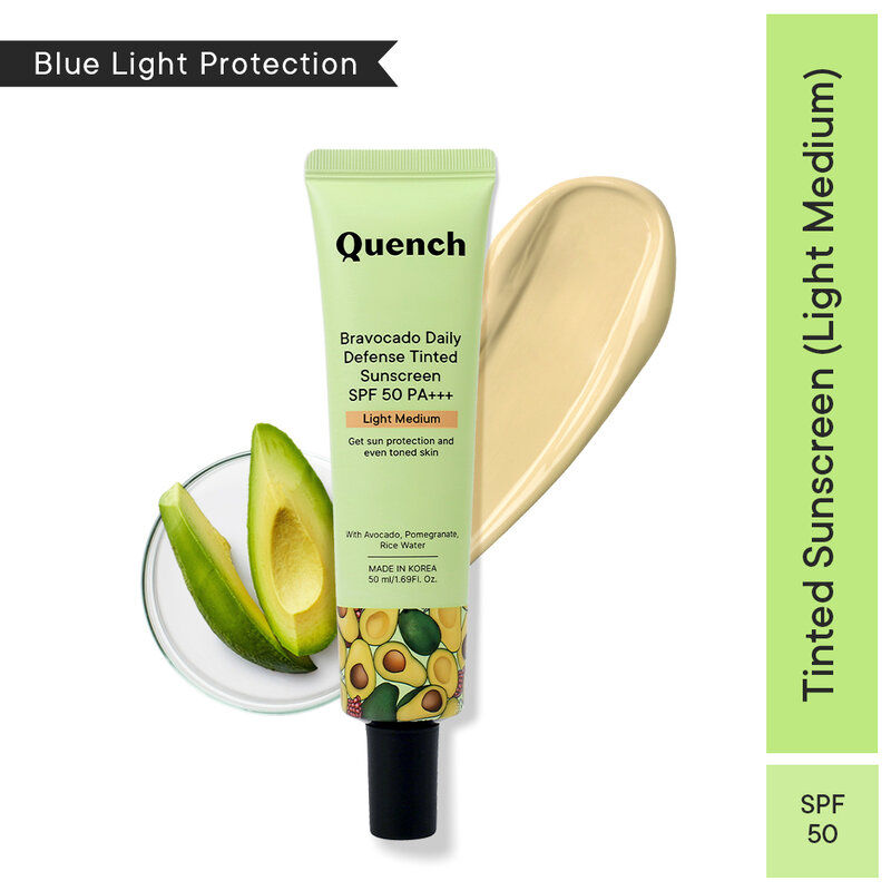 Vit E Avocado Tinted SPF 50 PA+++ Sunscreen with 2% Niacinamide - Light Medium