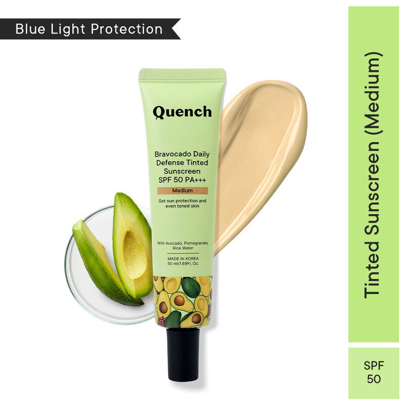 Vit E Avocado Tinted SPF 50 PA+++ Sunscreen with 2% Niacinamide - Medium