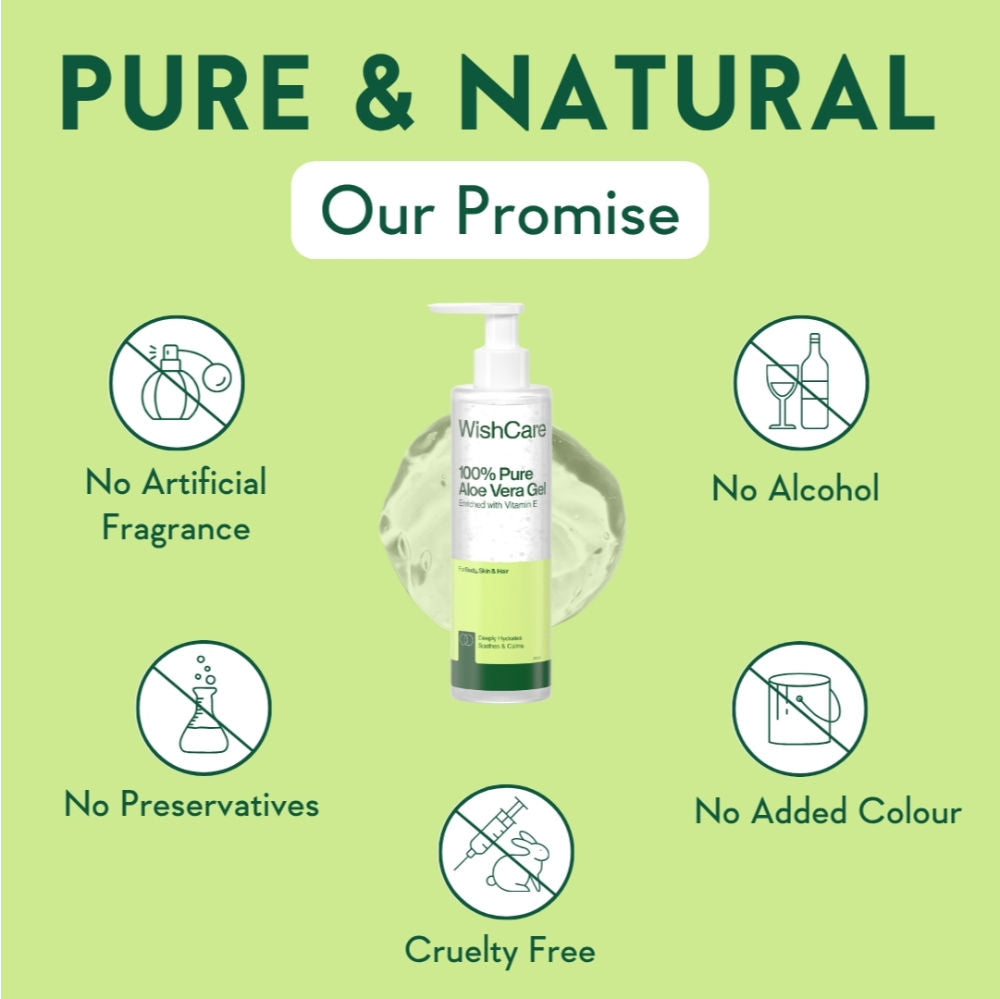 Pure & Natural Aloe Vera Gel for Face & Hair- Hydrates, Moisturizes & Soothes Skin