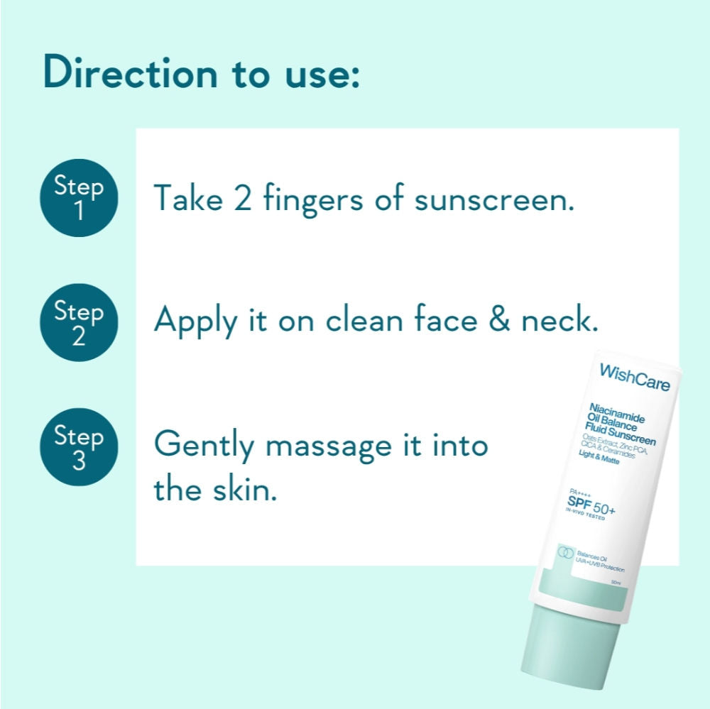Niacinamide Oil Balance Fluid Face Sunscreen for Oily Skin with SPF50 PA++++ In-Vivo Tested