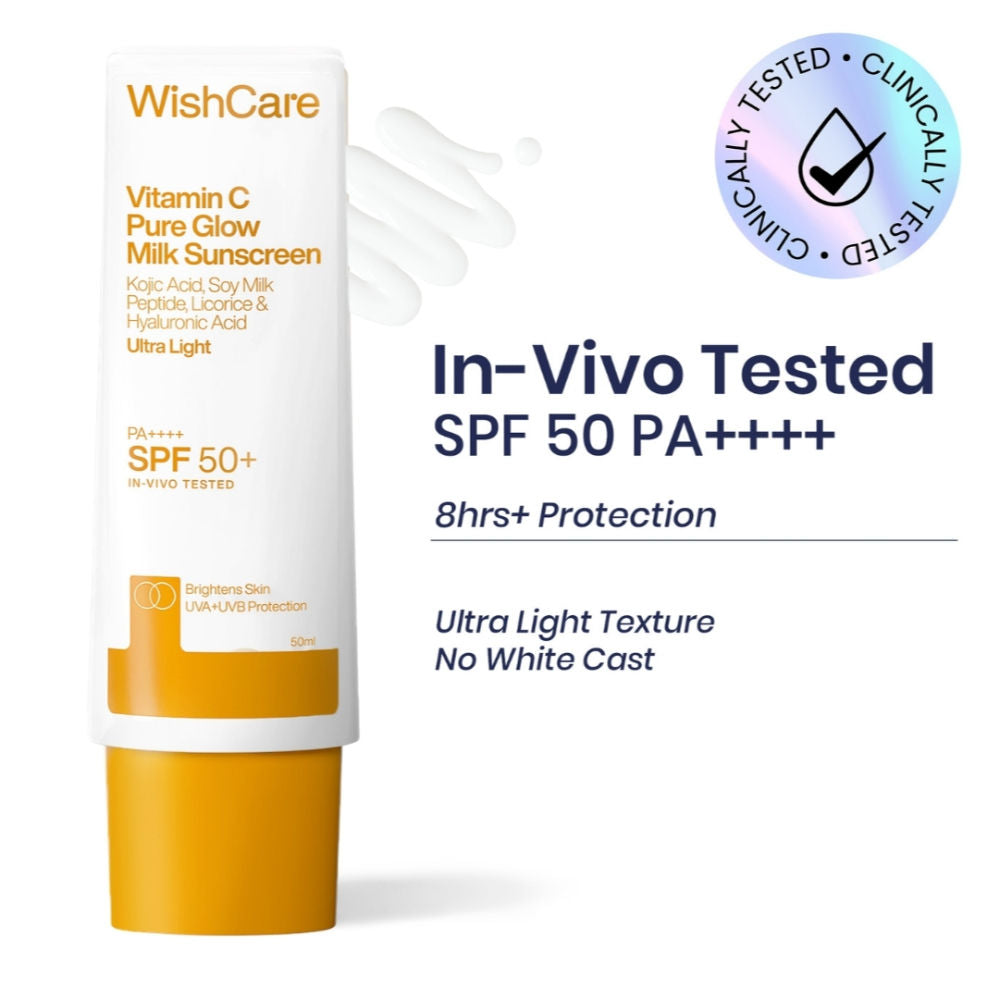 Vitamin C Pure Glow Brightening Face Sunscreen for Dry Skin with SPF50 PA++++In-Vivo Tested