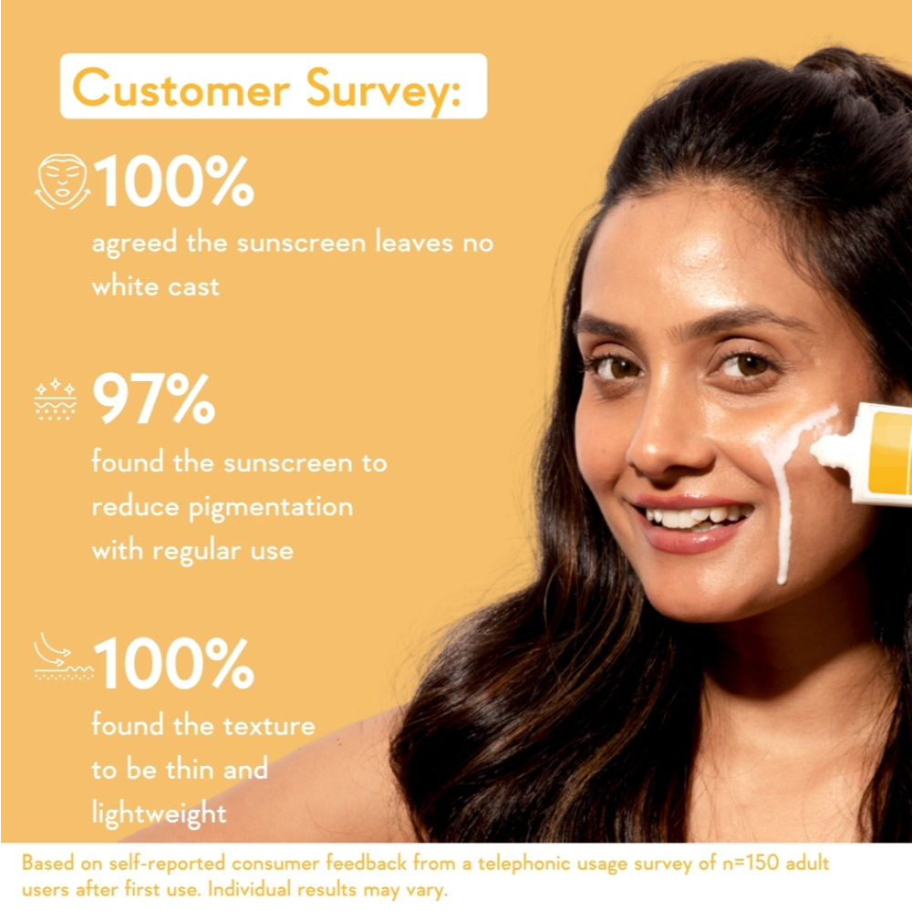 Vitamin C Pure Glow Brightening Face Sunscreen for Dry Skin with SPF50 PA++++In-Vivo Tested