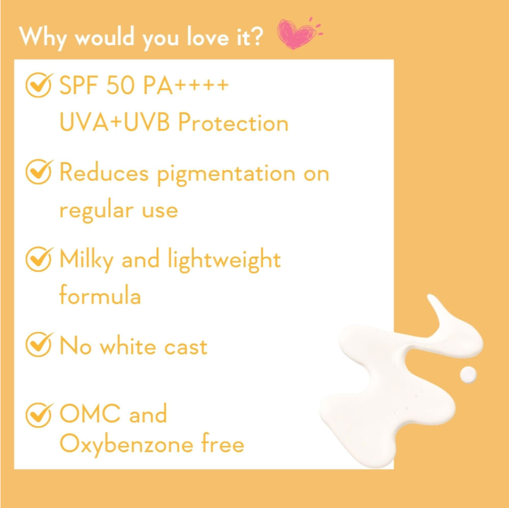 Vitamin C Pure Glow Brightening Face Sunscreen for Dry Skin with SPF50 PA++++In-Vivo Tested
