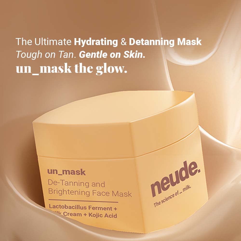 Neude Instant Detanning + Hydrating + Brightening Face Mask - Dry Skin Friendly
