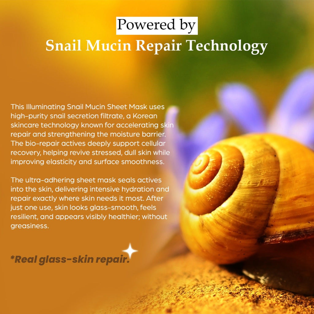 Illuminating Snail Mucin Sheet Mask For Glass Skin Glow