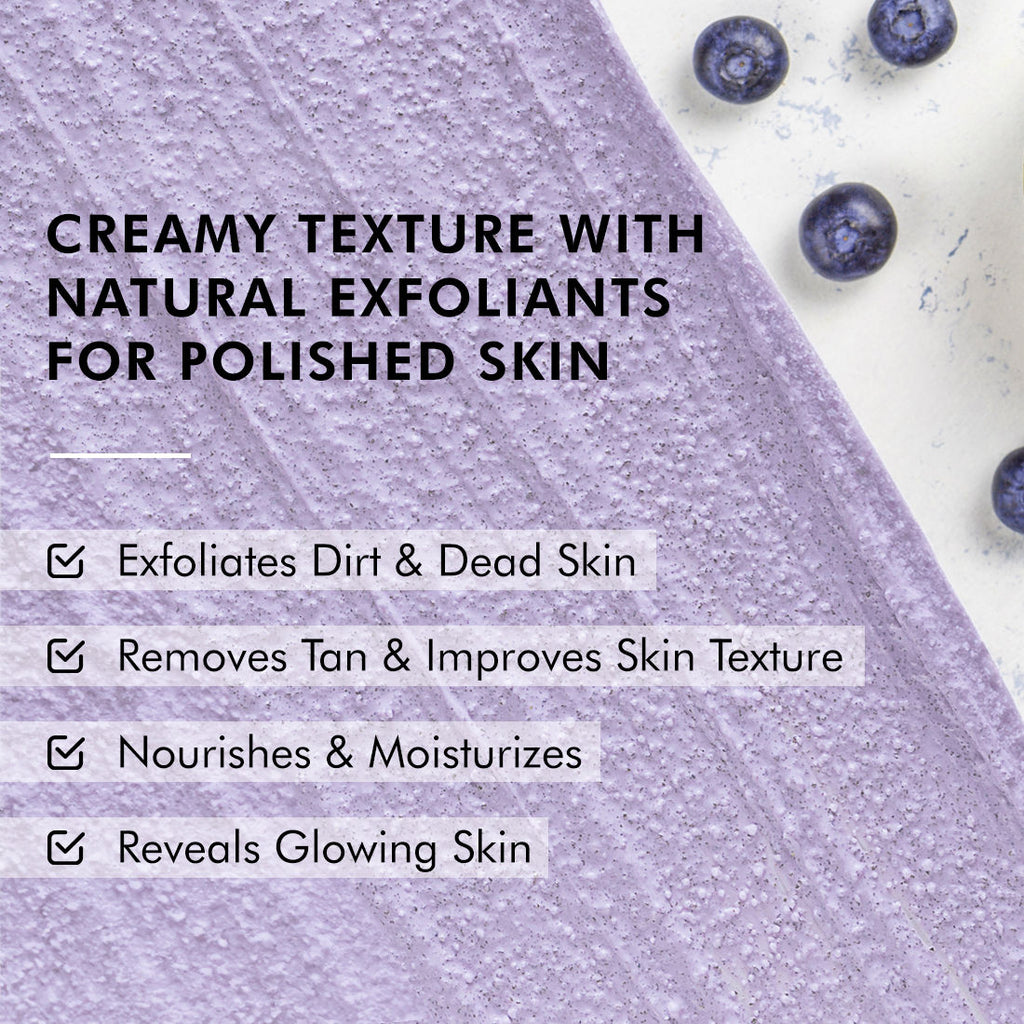 Blueberry Breeze Body Scrub For Glowing Skin, Exfoliates & Removes Tan