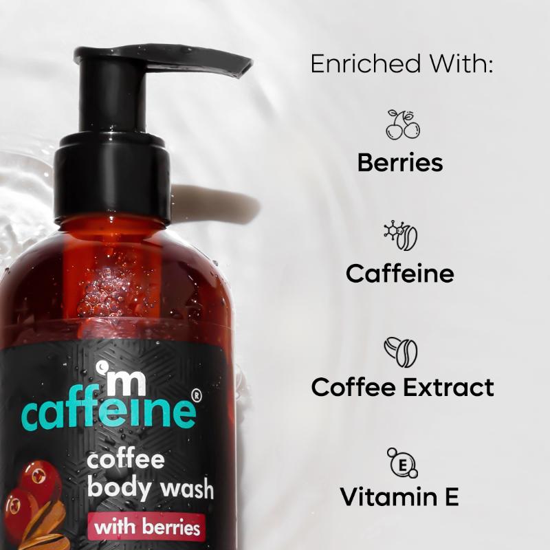 Coffee & Berries Body Wash for Soft, Glowing Skin and Tan Removal enriched with Vitamin E