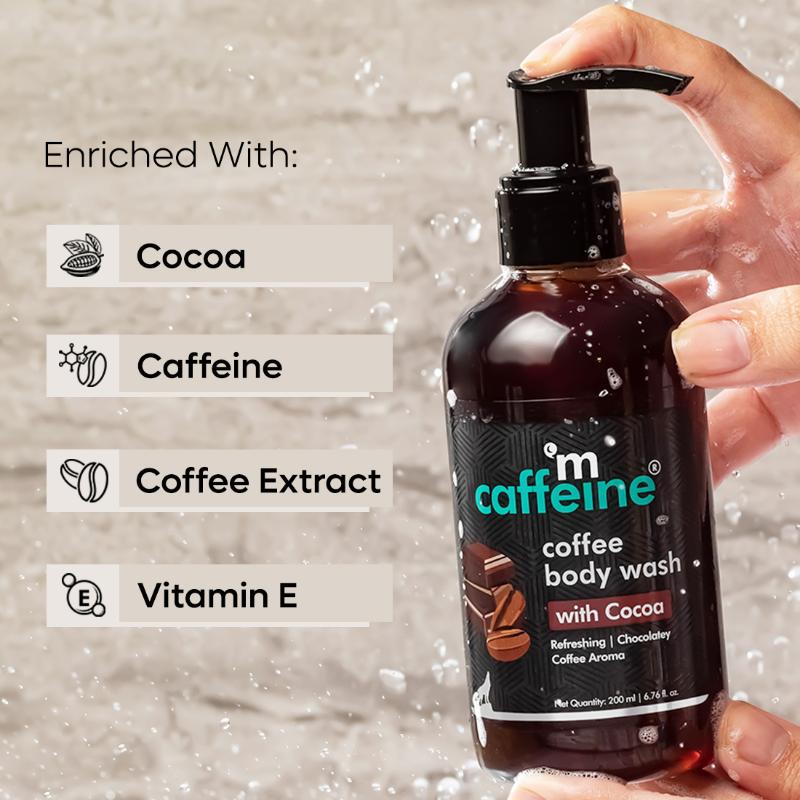 Coffee Body Wash with Cocoa De-Tan & Deep Cleansing Shower Gel in Chocolatey Coffee Aroma
