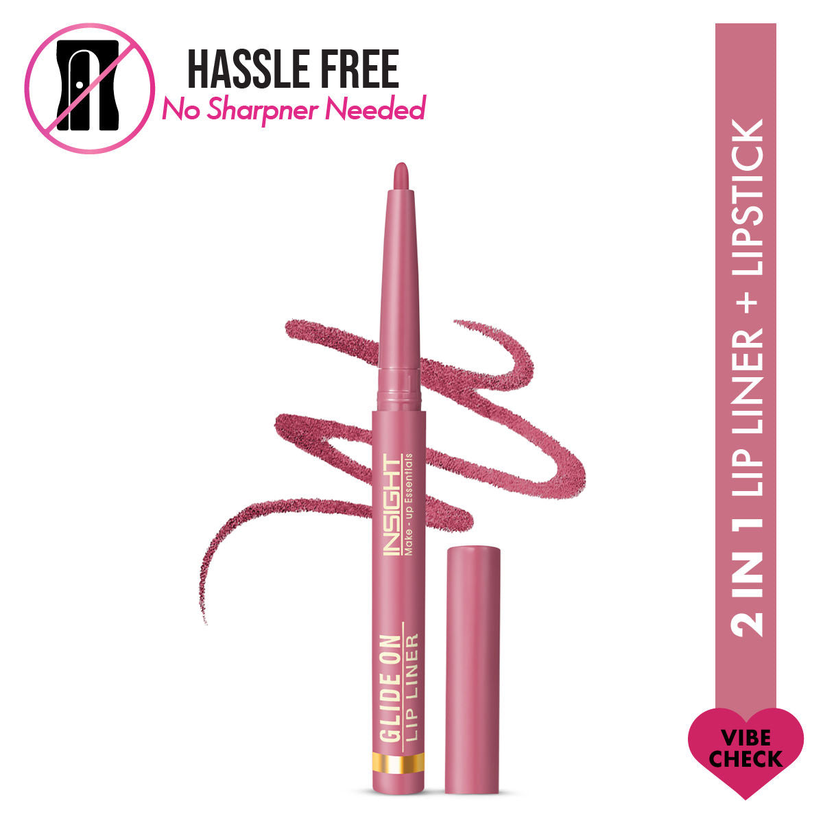Glide On Lip Liner, Intense Pigment, Long Wear Matte Lip Formula - Vibe Check