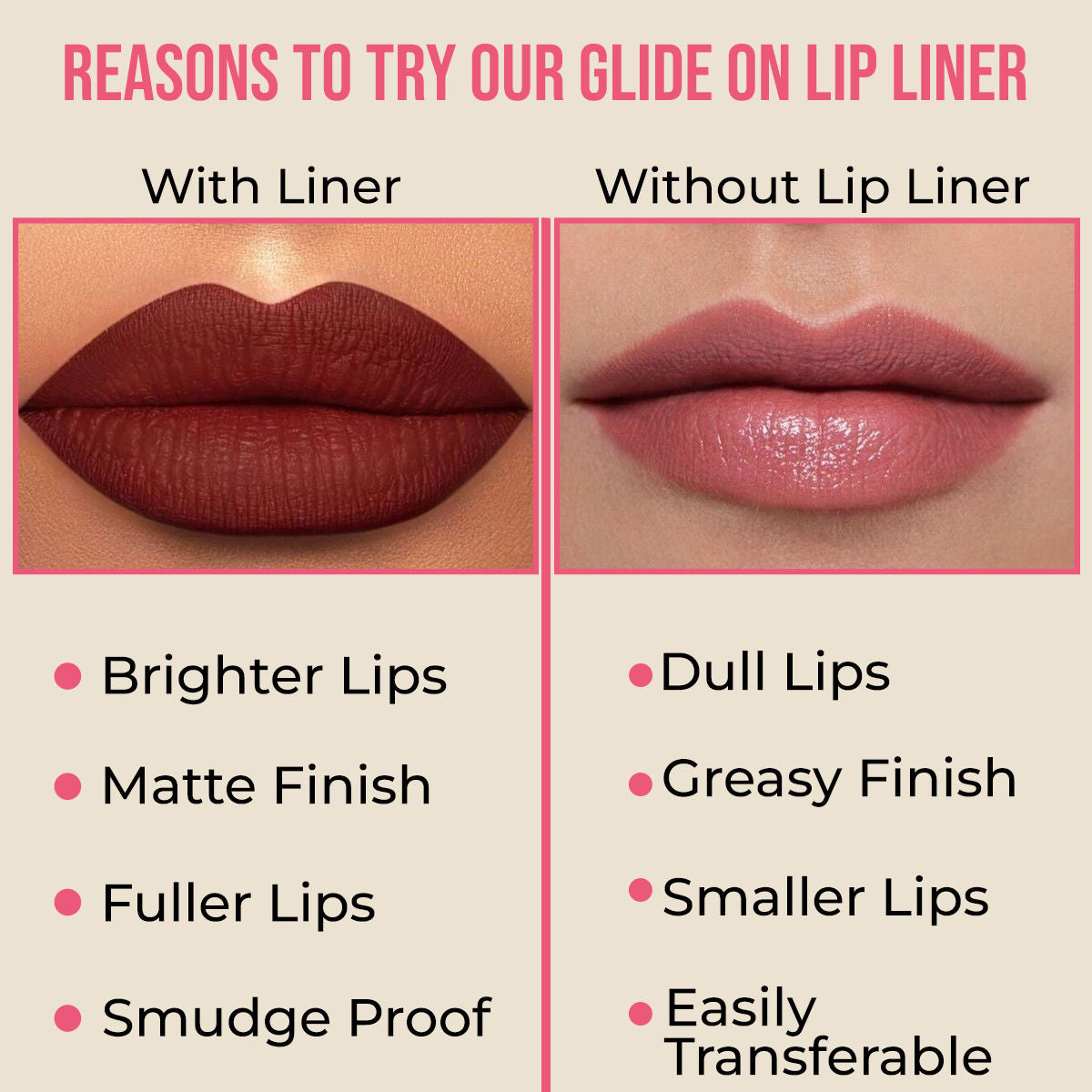 Glide On Lip Liner, Intense Pigment, Long Wear Matte Lip Formula