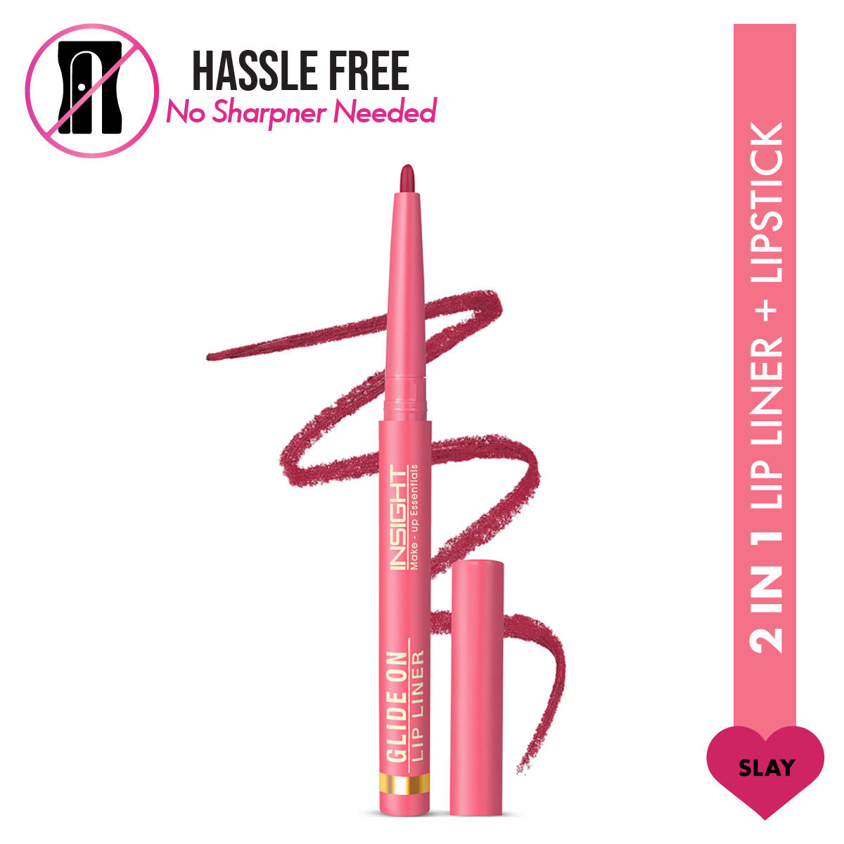Glide On Lip Liner, Intense Pigment, Long Wear Matte Lip Formula - Slay