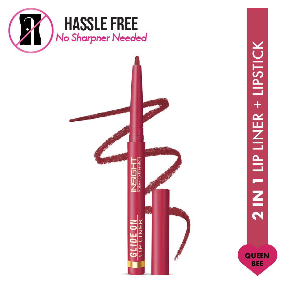 Glide On Lip Liner, Intense Pigment, Long Wear Matte Lip Formula - Queen Bee