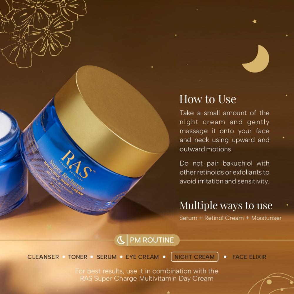 Super Recharge Night Cream With Bakuchiol & Peptides Deeply Hydrates