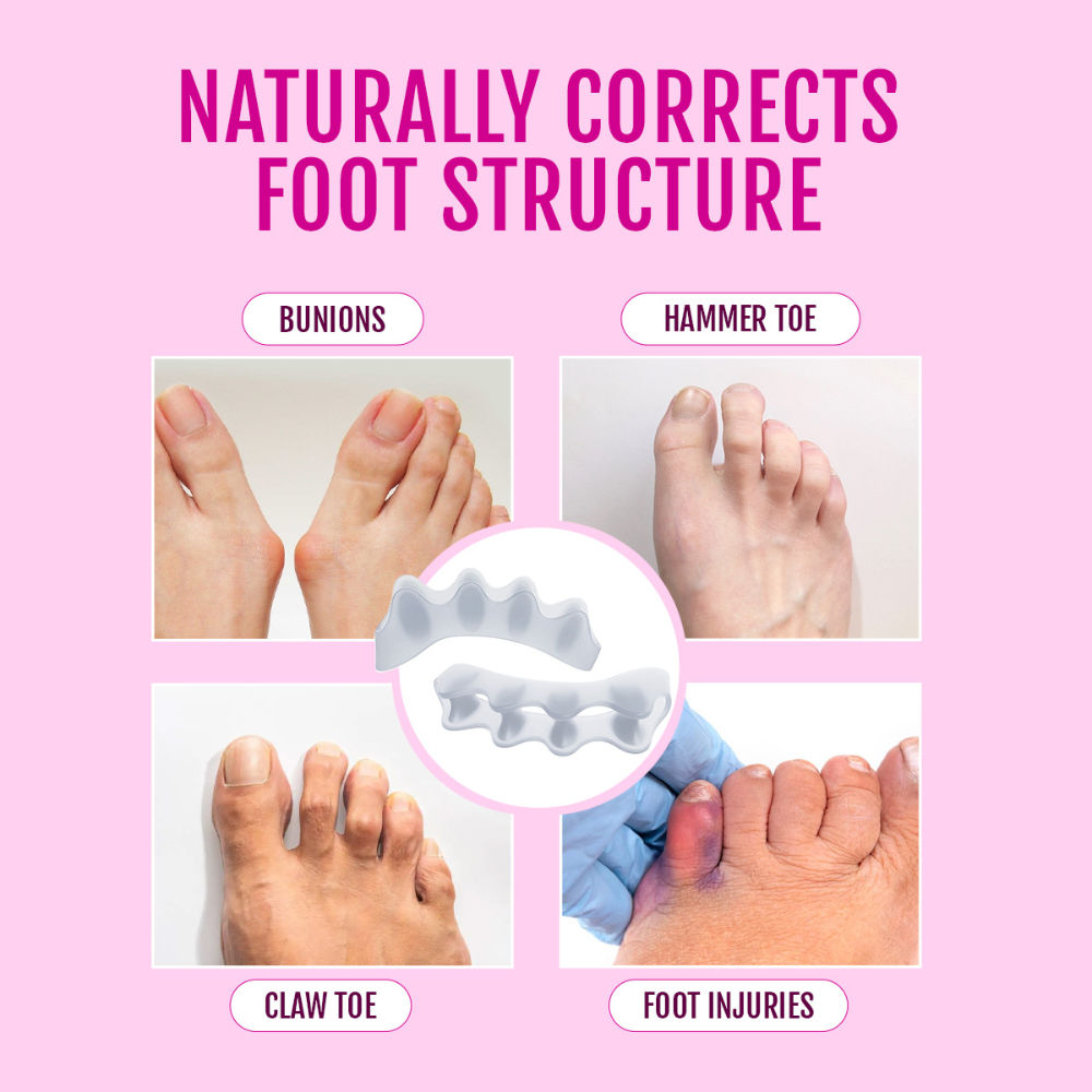 Toe Separators Silicone Gel Toe Straightener Spacer Pads Bunion Corrector Pedicure Tool