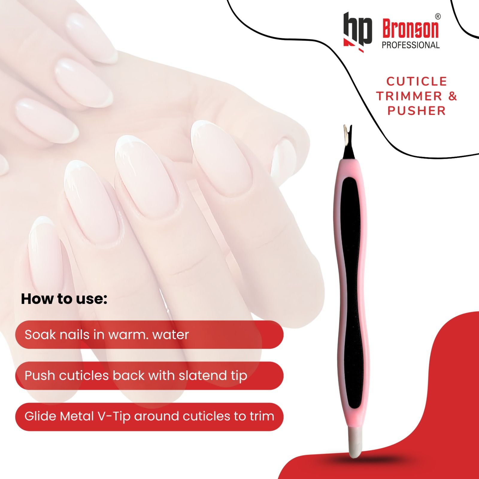 Cuticle Trimmer Pusher 3 Pcs Cuticle Remover, Cuticle Cutter(Color May Vary)
