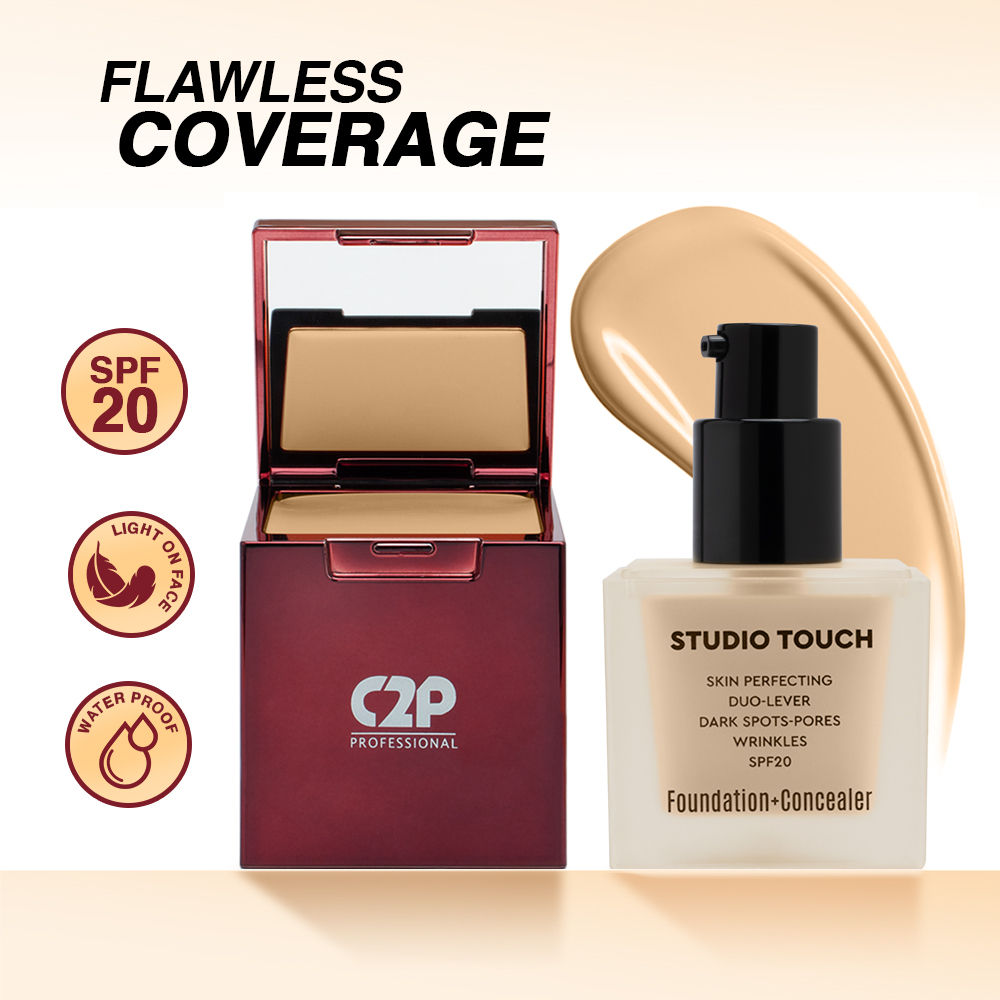Studio Foundation & Concealer Duo | Full Coverage, Long Wear Matte - 01 Ivory