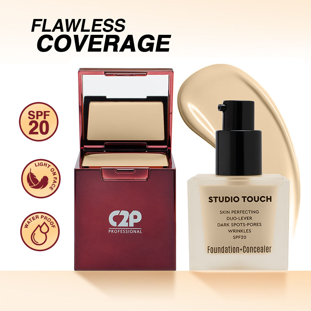 Studio Foundation & Concealer Duo | Full Coverage, Long Wear Matte - 02 Soft Ivory