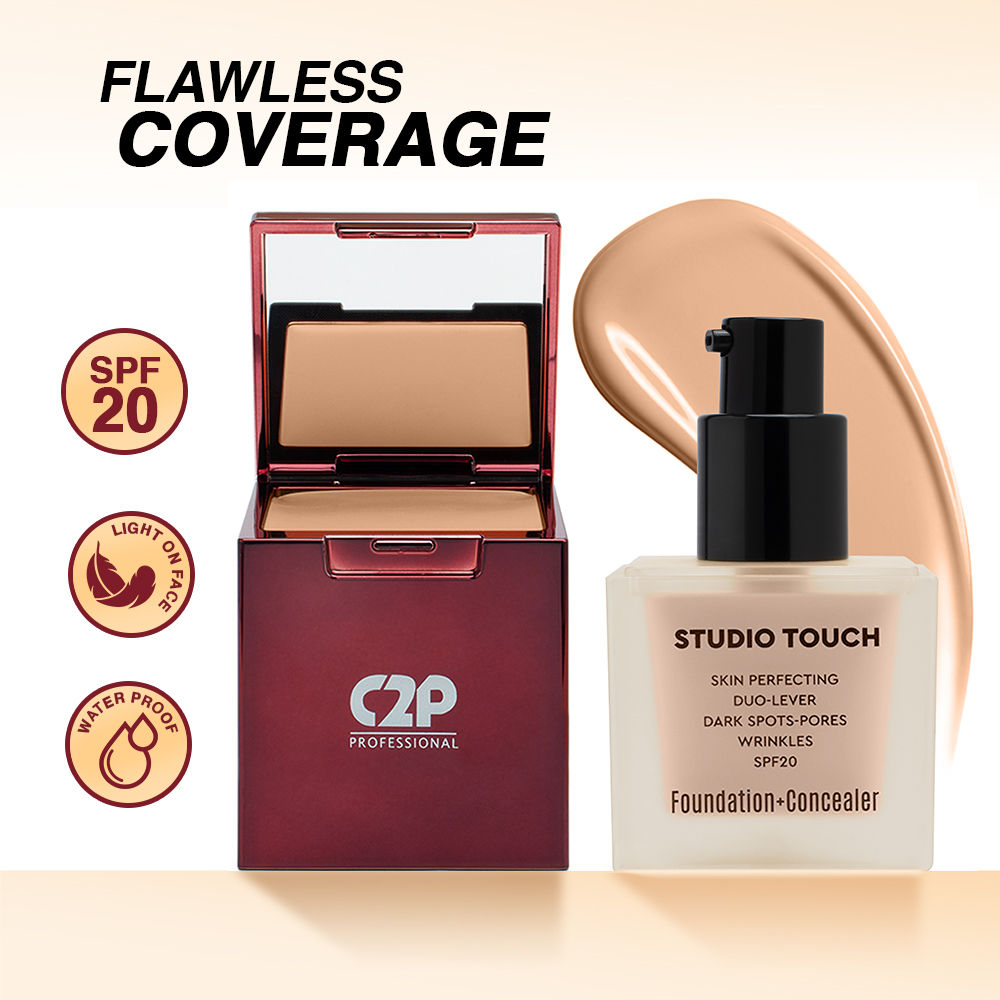 Studio Foundation & Concealer Duo | Full Coverage, Long Wear Matte - 04 Honey Beige