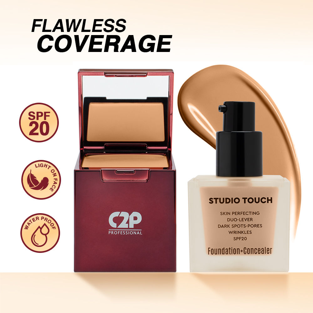 Studio Foundation & Concealer Duo | Full Coverage, Long Wear Matte - 08 Deep Mocha