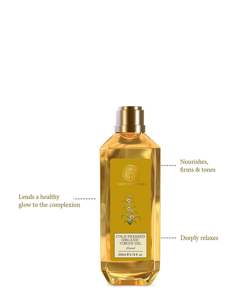 Organic Cold Pressed Virgin Almond Oil - Pure Almond Massage Oil With Vitamin E