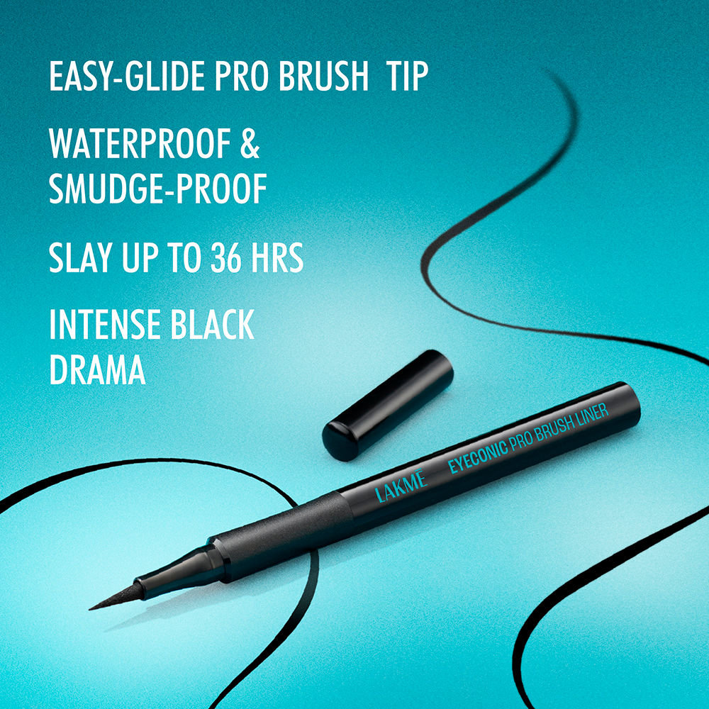 Eyeconic Pro Brush Eye Liner, Smudgeproof, Waterproof, Ultra Precise Pro Tip