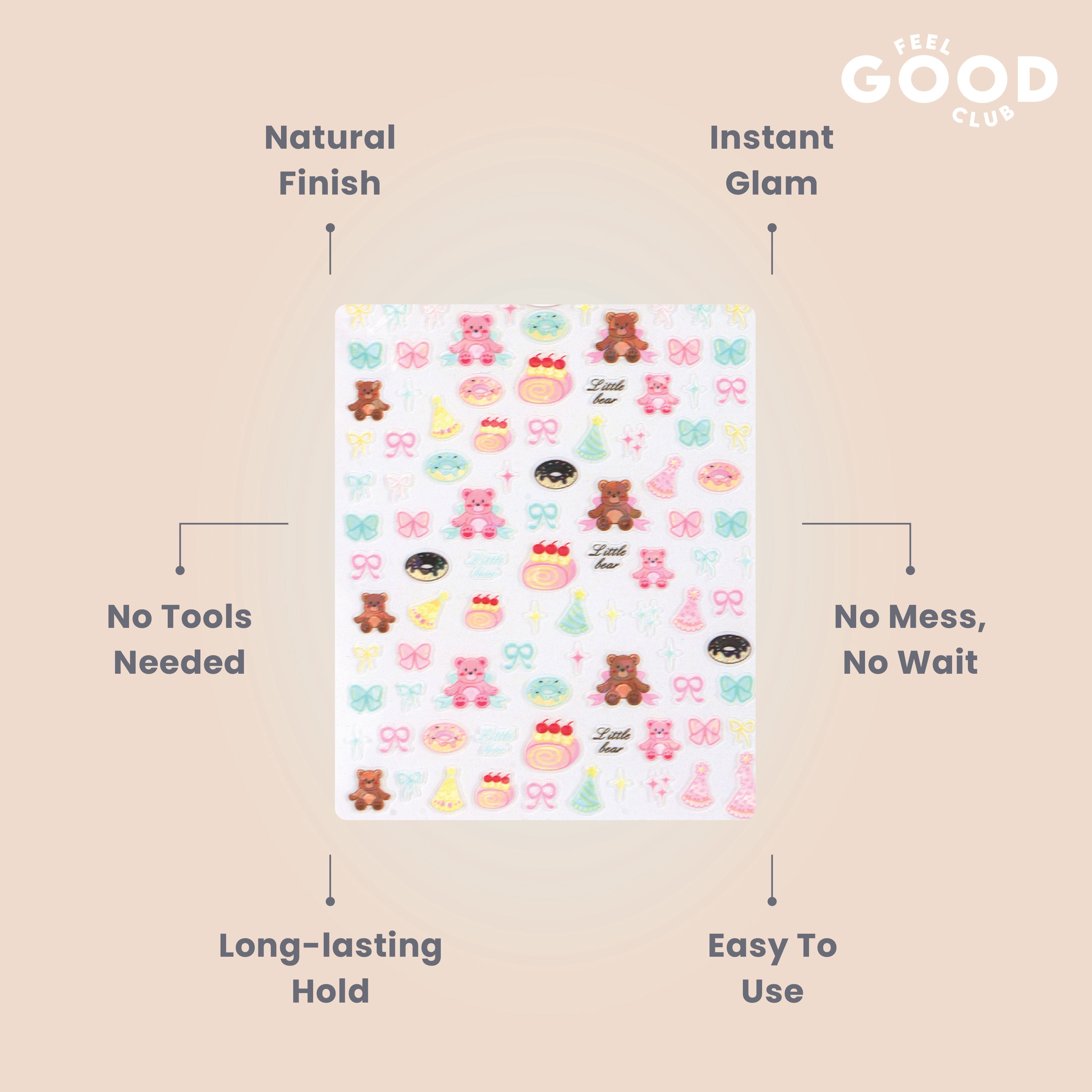 Cuddle Crew Nail Stickers For Quick Nail Art - Peel & Apply After Nail Polish Enamel