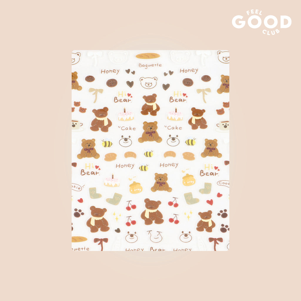 Bows & Bears Nail Stickers For Quick Nail Art - Peel & Apply After Nail Polish Enamel
