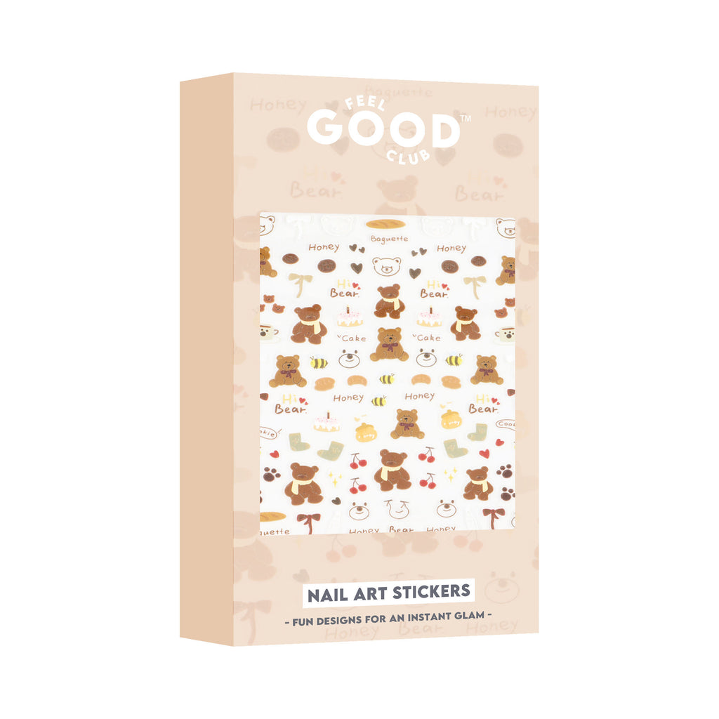 Bows & Bears Nail Stickers For Quick Nail Art - Peel & Apply After Nail Polish Enamel