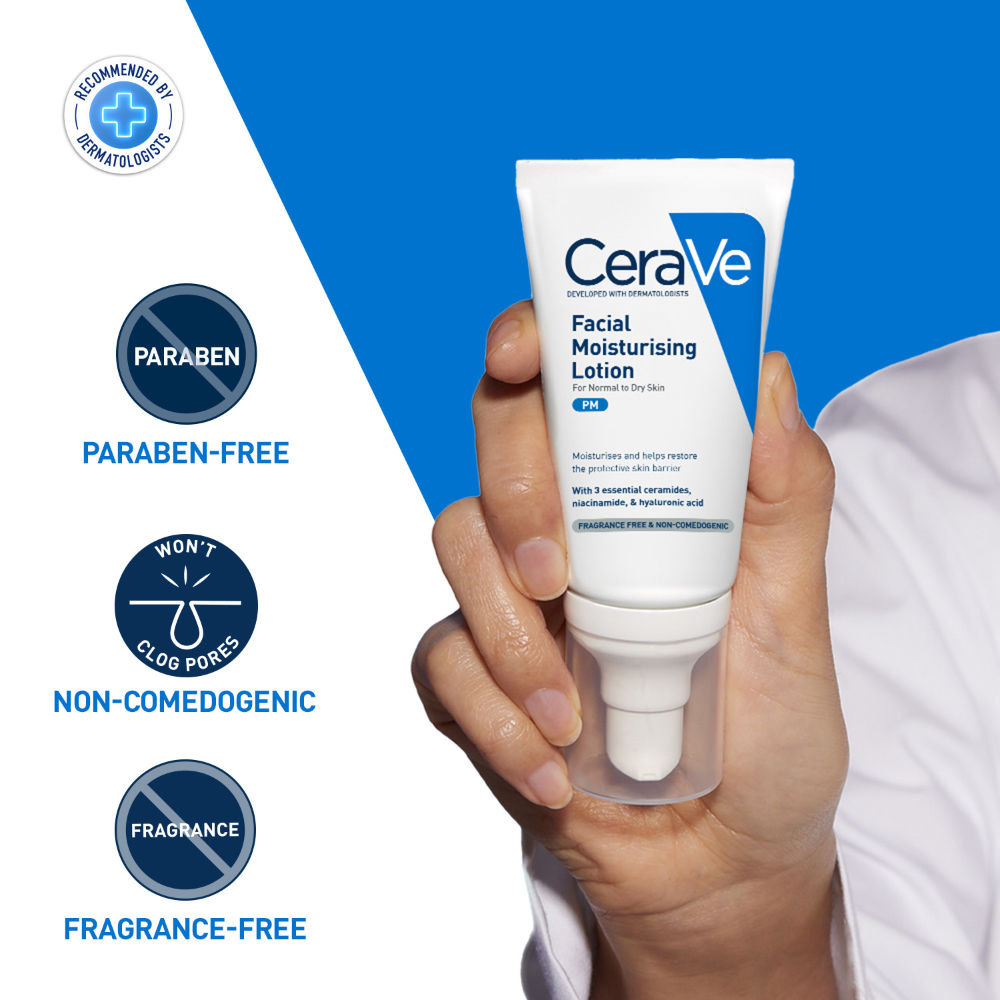 PM Facial Moisturizer Lightweight Night Cream with Ceramides, Niacinamide & Hyaluronic Acid