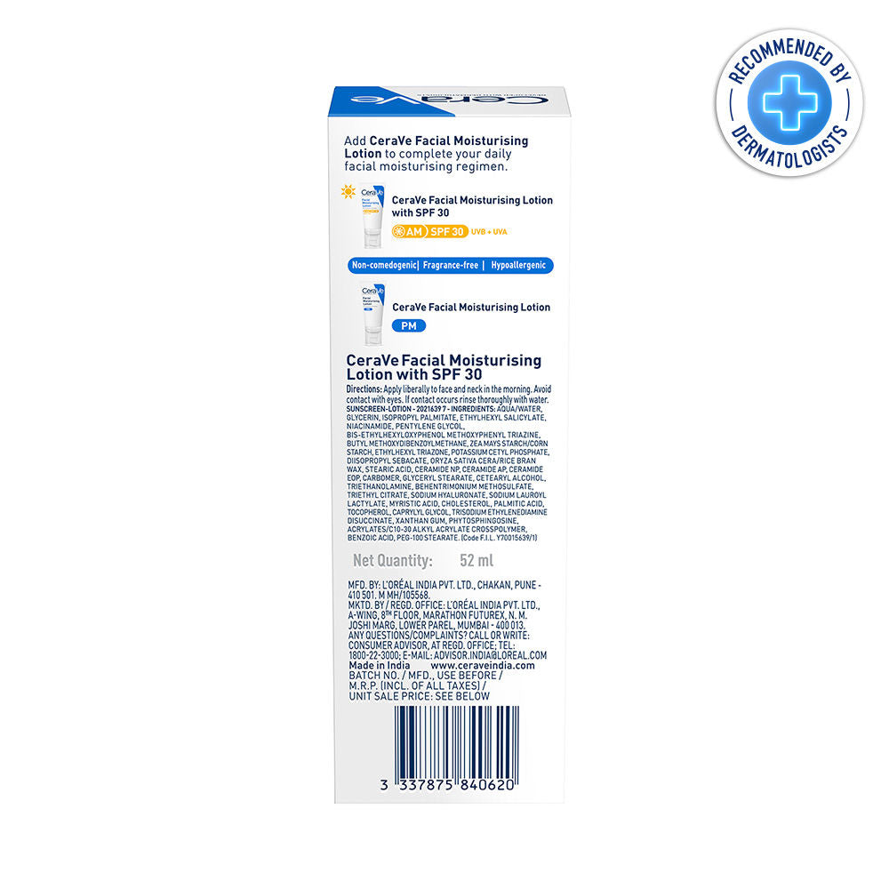 AM Facial Moisturizer With Sunscreen SPF 30 UVB + UVA, Dermatologist Recommended Day Cream