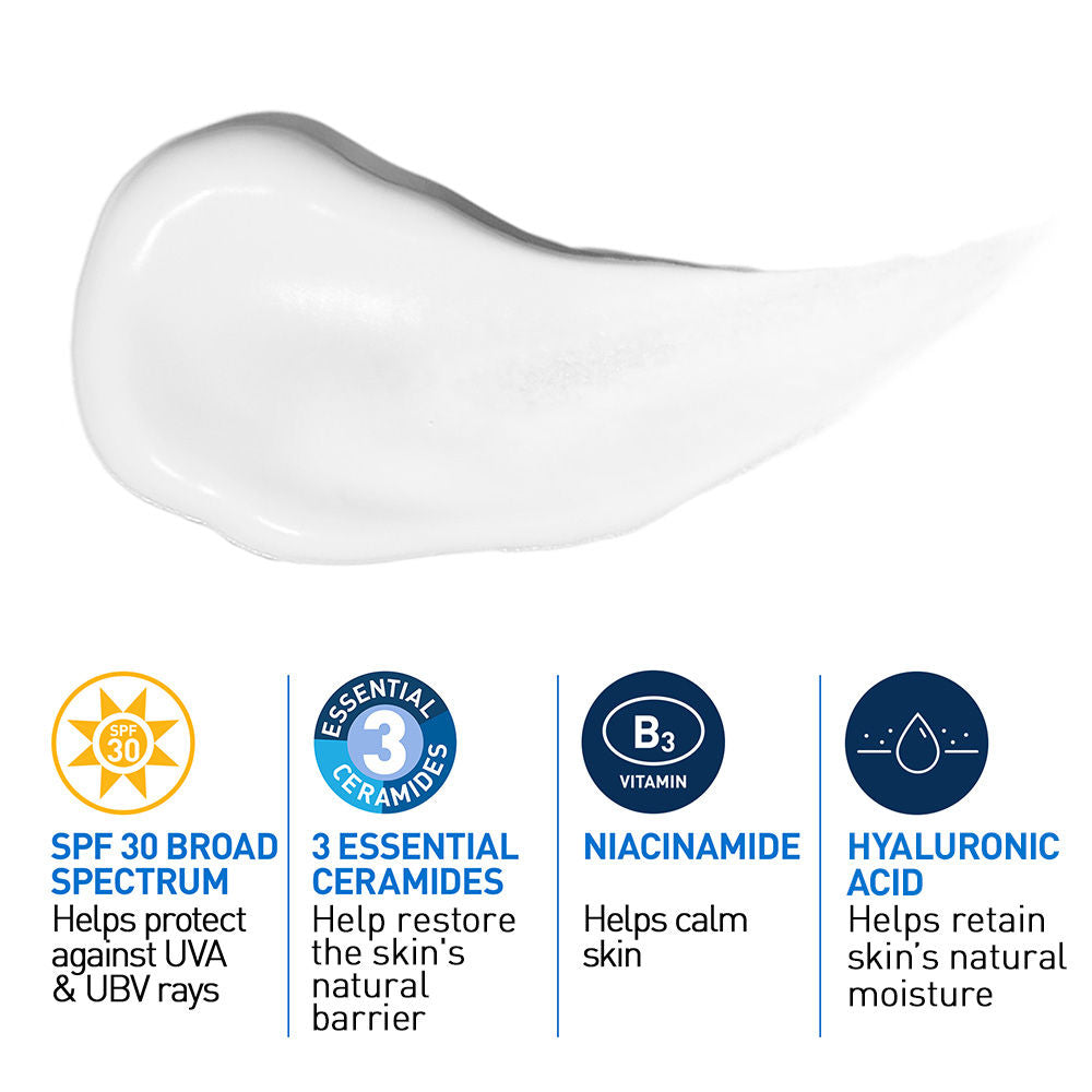 AM Facial Moisturizer With Sunscreen SPF 30 UVB + UVA, Dermatologist Recommended Day Cream