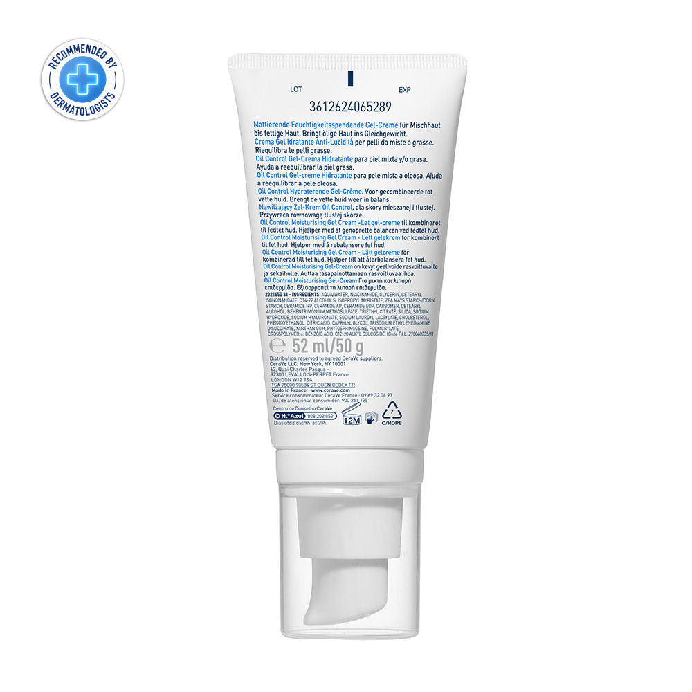 Oil Control Gel-Cream Lightweight Moisturizer For Oily & Combination Skin With Shine Control
