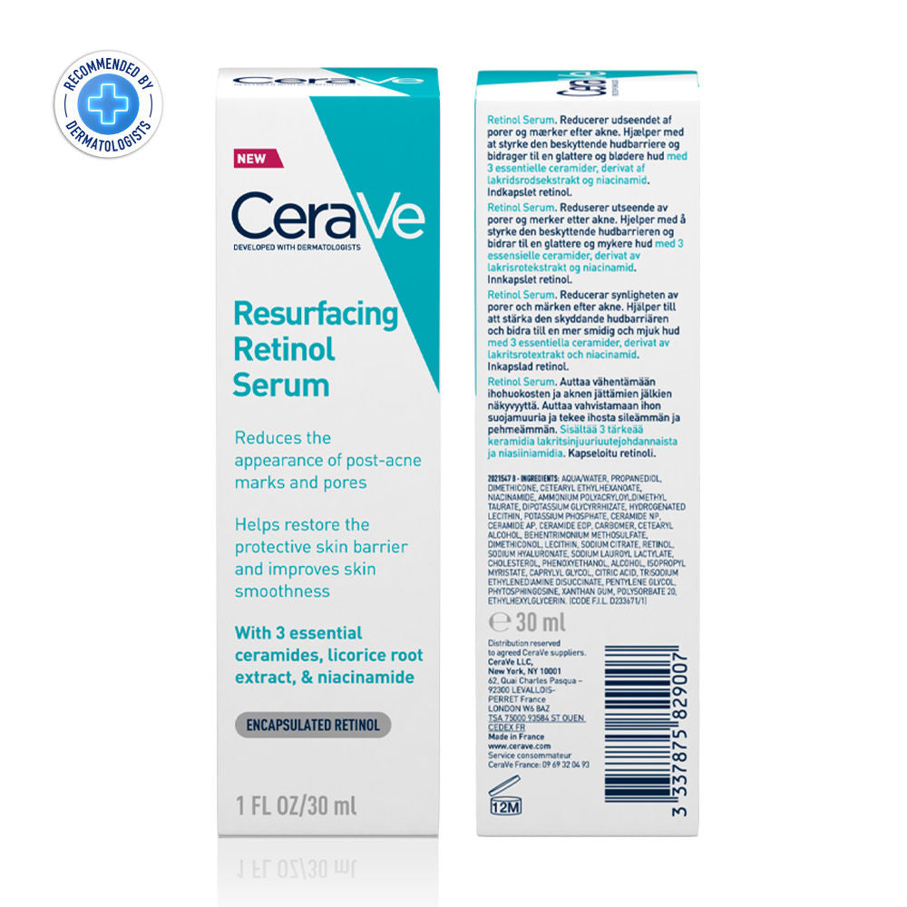 Resurfacing Retinol Serum, Reduces Acne Marks with Licorice Root Extract & Niacinamide