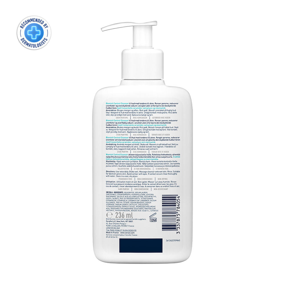 Blemish Control Cleanser With 2% Salicylic Acid & Niacinamide For Acne-Prone Skin