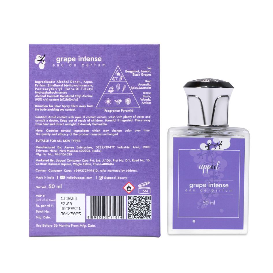 Grape Intense Eau De Parfum Bold, Fruity & Spicy Unisex Evening Fragrance