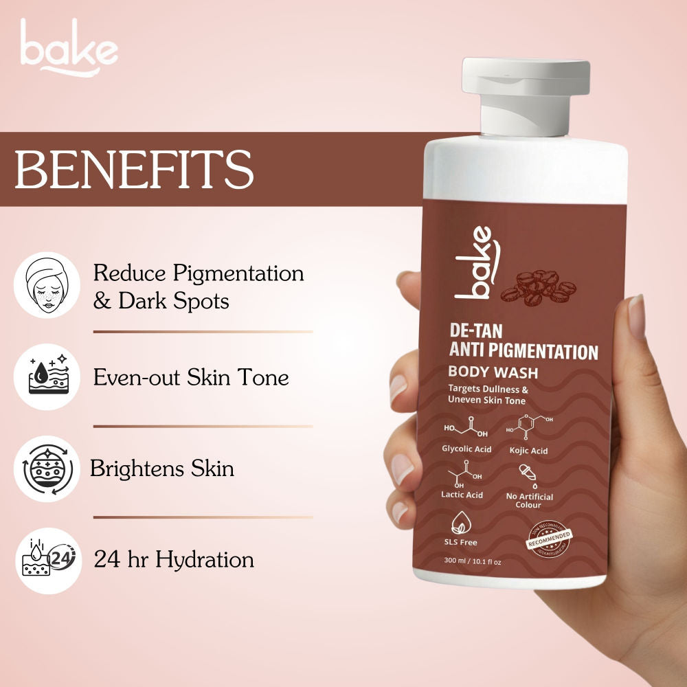 De-Tan Anti Pigmentation Coffee Body Wash for Dark Spots, Pigmentation, Tanning & Tan Removal