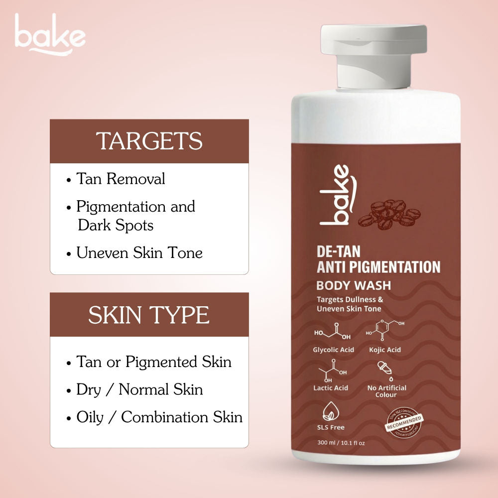 De-Tan Anti Pigmentation Coffee Body Wash for Dark Spots, Pigmentation, Tanning & Tan Removal